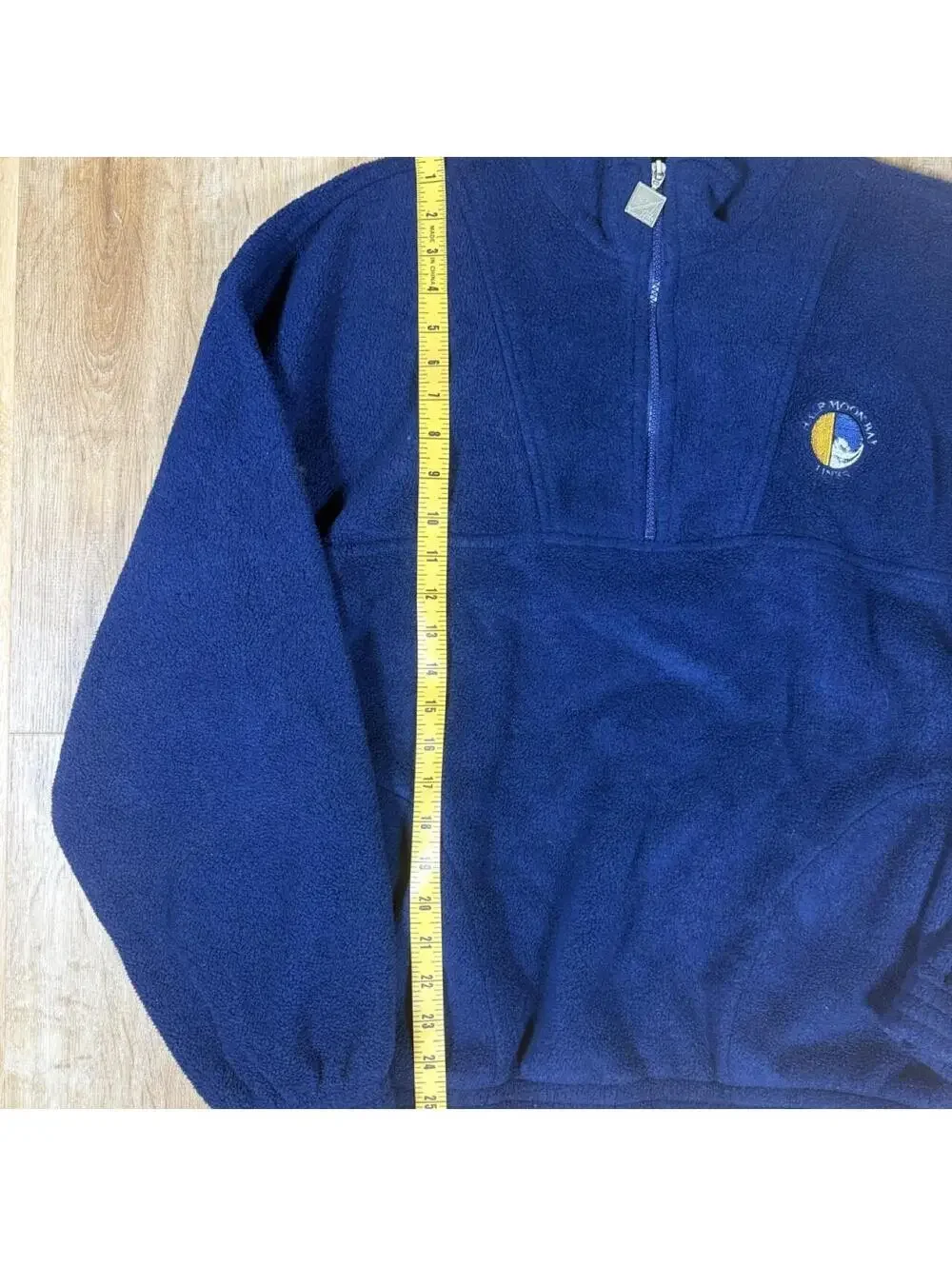 90s Half Moon Bay, California Navy Quarter-Zip Fleece – Size M/L